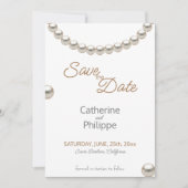 Elegant Parel Bruiloft Save the Date Uitnodiging (Voorkant)