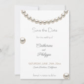 Elegant Parel Bruiloft Save the Date Uitnodiging (Voorkant)