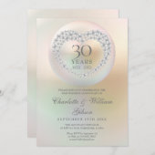 Elegant Parel Hart 30e Trouwdag Kaart (Voorkant / Achterkant)