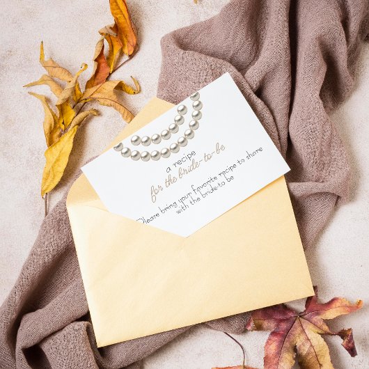 Elegant parel recept voor de bruid te zijn informatiekaartje