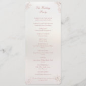  Elegant Parel Romance Bruiloft Programmakaart (Achterkant)