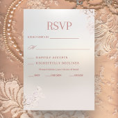 Elegant Parel Romance Bruiloft RSVP Kaart