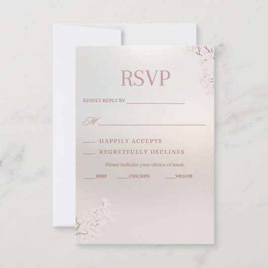  Elegant Parel Romance Bruiloft RSVP Kaart (Voorkant)