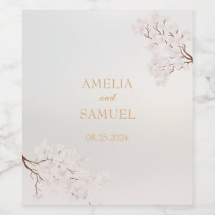 Elegant Parel Romance Bruiloft Wijn Etiket