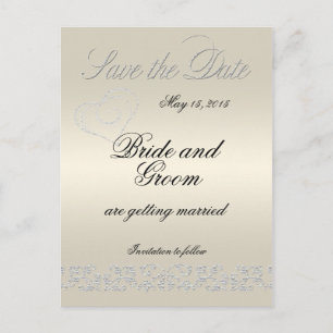 Elegant Parelflourish Save the Date Aankondigingskaart