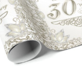 Elegant parelpapier voor 30e Jubileum Cadeaupapier (Rol Hoek)