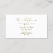 Elegant parelpasta beige patroon met monogram visitekaartje (Achterkant)