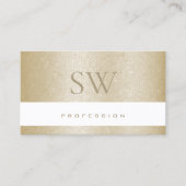 Elegant parelpasta beige patroon met monogram visitekaartje (Voorkant)