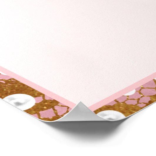 Elegant parelroze bruistoepasser poster (Hoek)