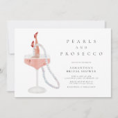 Elegant Parels en Prosecco Vrijgezellenfeest Kaart (Voorkant)