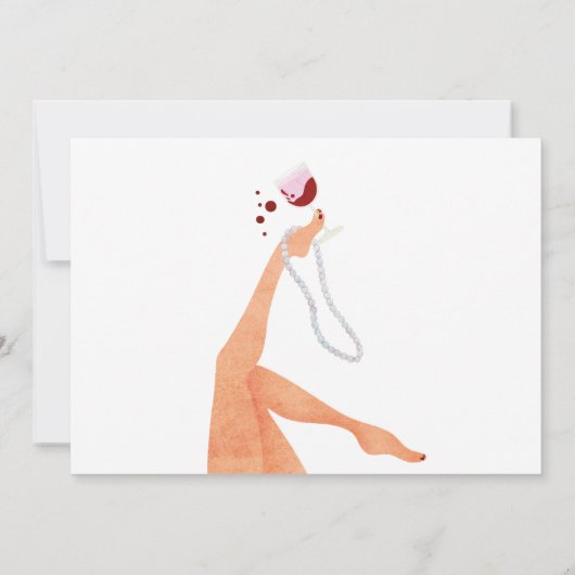 Elegant Parels en Prosecco Vrijgezellenfeest Kaart (Achterkant)