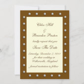 Elegant parels op crème slaat de datum op save the date (Voorkant)