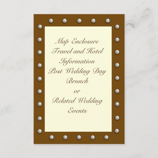 Elegant parels op de Cream Enclosure-kaart Informatiekaartje (Voorkant)