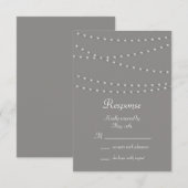 Elegant parels op grijze RSVP (Voorkant / Achterkant)