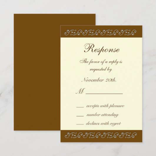 Elegant parels op Ivory RSVP (Voorkant / Achterkant)