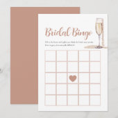 Elegant Parels & Prosecco Bruids Bingo Game Kaart (Voorkant / Achterkant)