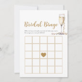 Elegant Parels & Prosecco Bruids Bingo Game Kaart (Voorkant)
