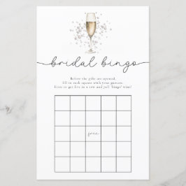 Elegant Parels & Prosecco Bruids Bingo Game Kaart