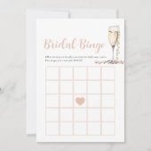 Elegant Parels & Prosecco Bruids Bingo Game Kaart (Voorkant)