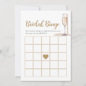 Elegant Parels & Prosecco Bruids Bingo Game Kaart (Voorkant)
