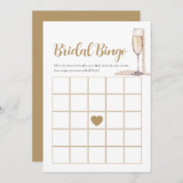 Elegant Parels & Prosecco Bruids Bingo Game Kaart