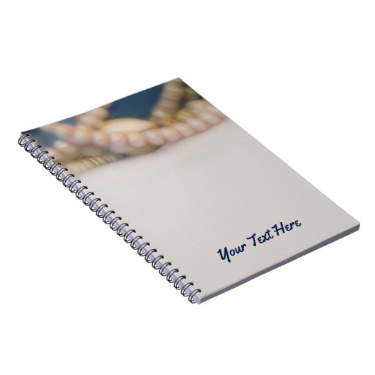 Elegant Parels & Sea Shells Beach Personalized Notitieboek (Rechterzijde)