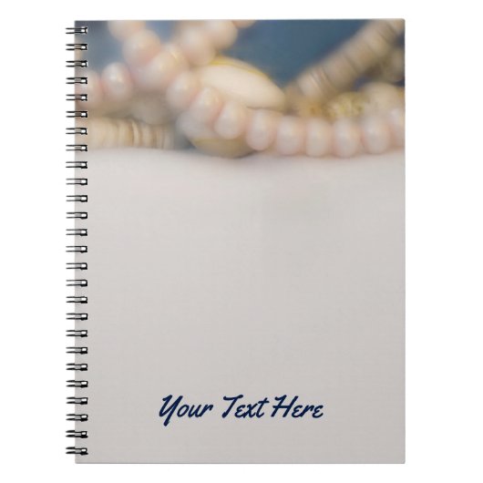 Elegant Parels & Sea Shells Beach Personalized Notitieboek (Voorkant)