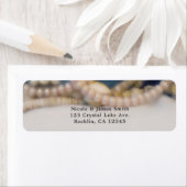 Elegant Parels & Sea Shells Beach Weddenschap Etiket (Insitu)