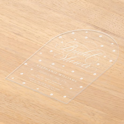 Elegant Parels Vrijgezellenfeest Arch Acryl Uitnodigingen (Laagn)