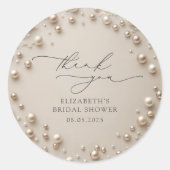 Elegant Parels Vrijgezellenfeest Bedankt Ronde Sticker (Voorkant)