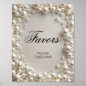 Elegant Parels Vrijgezellenfeest Favors Poster (Voorkant)