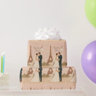 Elegant Parijs Huwelijk Inpakpapier – Eiffel