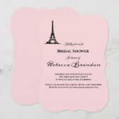 Elegant Parijs thema bruids douche uitnodiging (Voorkant / Achterkant)