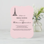 Elegant Parijs thema bruids douche uitnodiging (Staand voorkant)