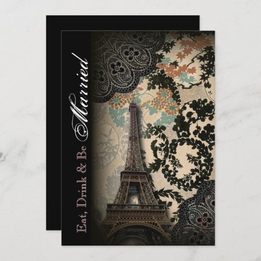 Elegant Parijse bloemendiner voor repetities Kaart (Voorkant / Achterkant)
