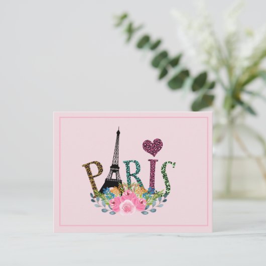 Elegant Paris Eiffel Tower Briefkaart (Staand voorkant)