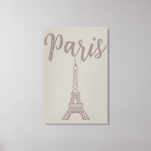 Elegant Paris Eiffel Tower Canvas Wall Art (Voorkant)