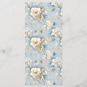 Elegant Paris Eiffeltoren Poeder Blauw Bruiloft Menu (Achterkant)