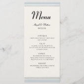 Elegant Paris Eiffeltoren Poeder Blauw Bruiloft Menu (Voorkant)