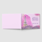 Elegant Paris Eiffeltoren Roze Goud Quinceanera Gastenboek (Volledig)