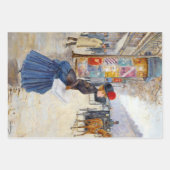  Elegant Paris Franse Vrouw Decoupage Inpakpapier Vel (Voorkant)