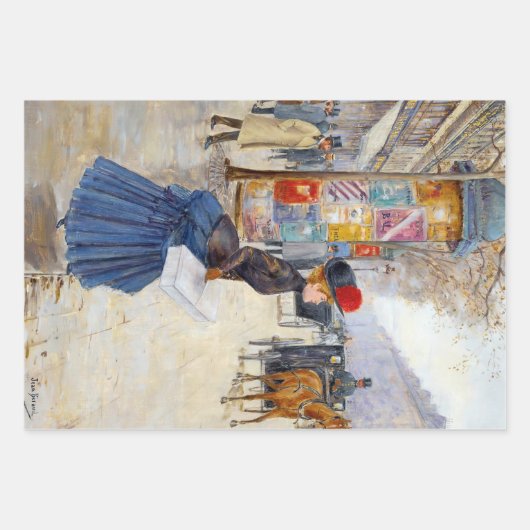 Elegant Paris Franse Vrouw Decoupage Inpakpapier Vel (Voorkant)