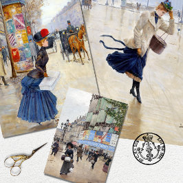  Elegant Paris Franse Vrouw Decoupage Inpakpapier Vel