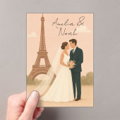 Elegant Paris Wedding Acrylic Invitation – Eiffel Acryl Uitnodigingen (Insitu (Draagbaar))