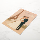 Elegant Paris Wedding Foil Invitation – Gold Foil  Folie Uitnodiging (Gedraaid)