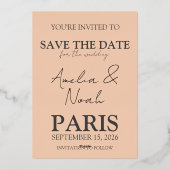 Elegant Paris Wedding Foil Invitation – Gold Foil  Folie Uitnodiging (Achterkant)