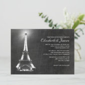 Elegant Paris Wedding Invitations Kaart (Staand voorkant)