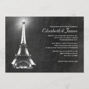 Elegant Paris Wedding Invitations Kaart