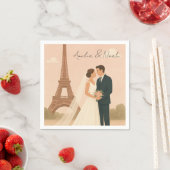 Elegant Paris Wedding Napkins Eiffel Tower Design Servet (Insitu)