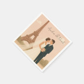 Elegant Paris Wedding Napkins Eiffel Tower Design Servet (Hoek)